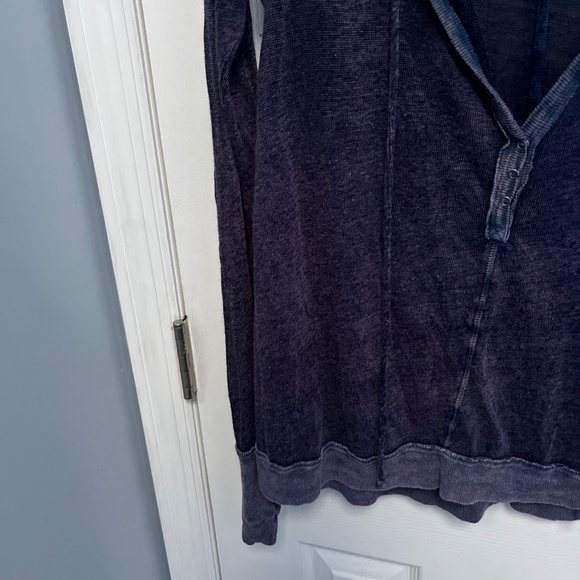 We the free women’s blue sheer long sleeve boho distressed top XS Free People - Picture 4 of 12